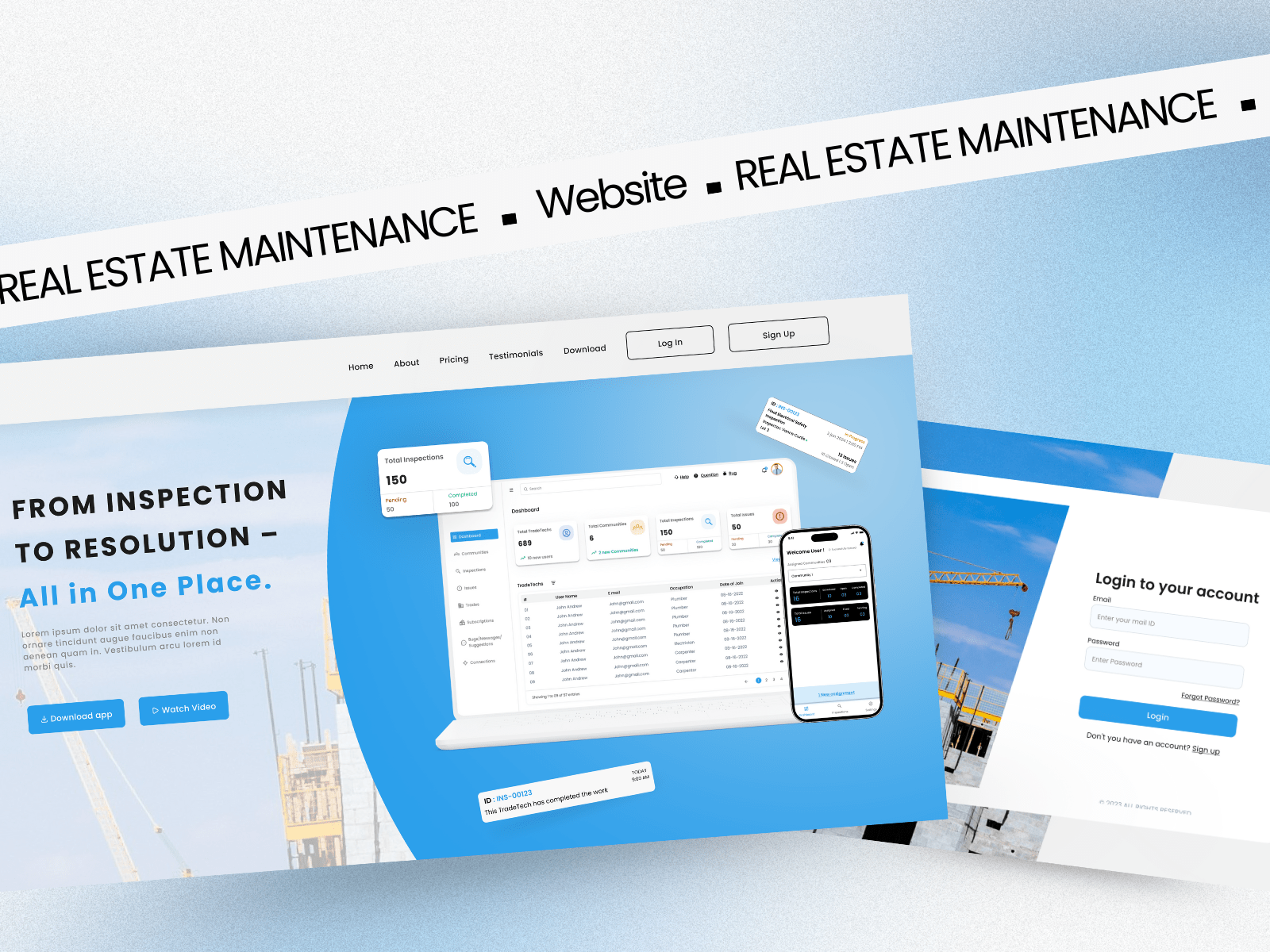 Real Estate Maintenance Website Sample | CANWS