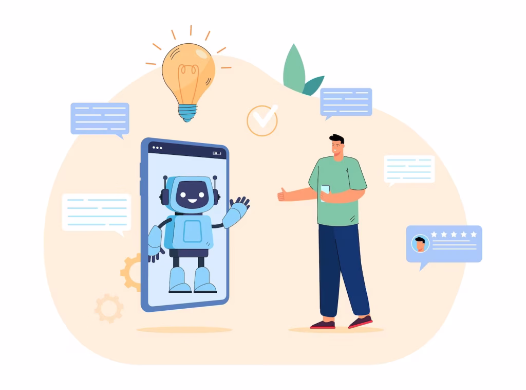 AI Chatbot Mobile Screen Graphics