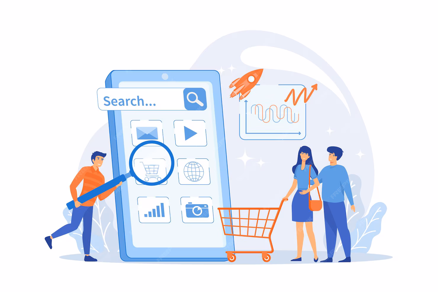 E-commerce Platforms App Solution Graphics