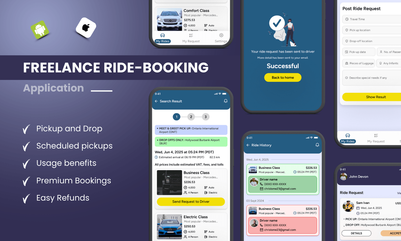 Freelance Ride Booking Application Sample